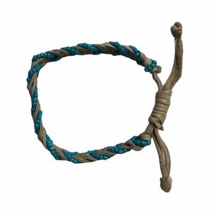 Handmade Seed bead & Suede slide bracelet